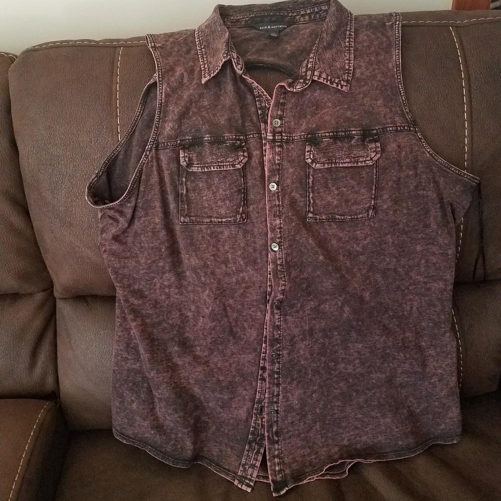 NWOT Button up tank with cut out back